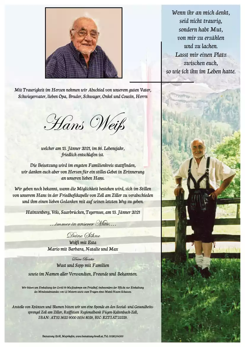 Parte von Hans Weiß